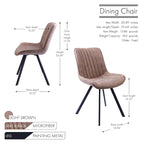 Chaises de salle à manger, microfibre et pieds en métal