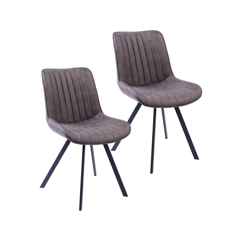 Chaises de salle à manger, microfibre et pieds en métal