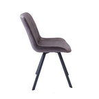 Chaises de salle à manger, microfibre et pieds en métal