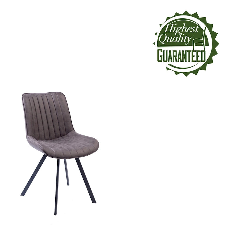 Chaises de salle à manger, microfibre et pieds en métal
