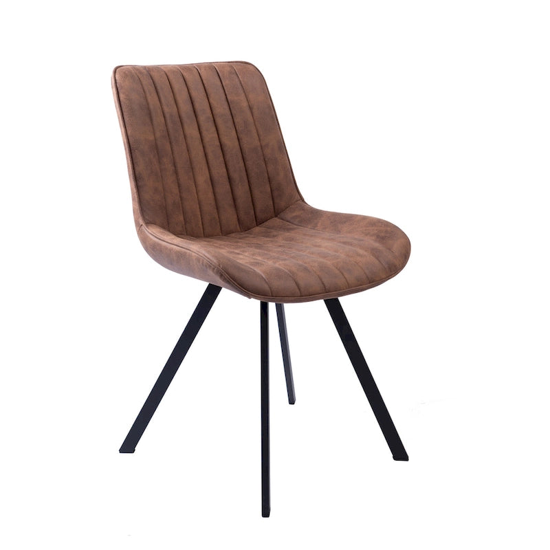 Chaises de salle à manger, microfibre et pieds en métal