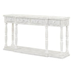 Console rétro à 4 tiroirs et 1 étagère, table d'entrée classique, table d'appoint pour canapé avec rangement