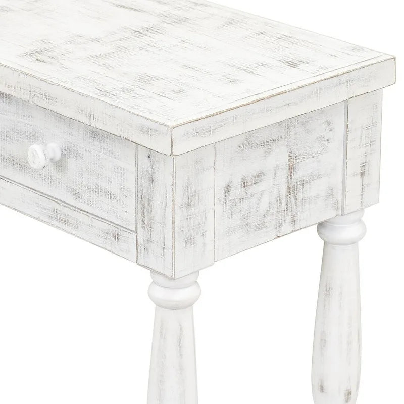 Console rétro à 4 tiroirs et 1 étagère, table d'entrée classique, table d'appoint pour canapé avec rangement