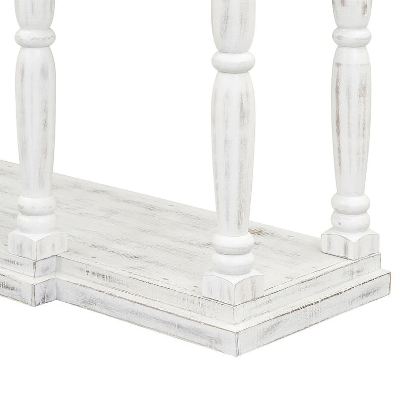 Console rétro à 4 tiroirs et 1 étagère, table d'entrée classique, table d'appoint pour canapé avec rangement