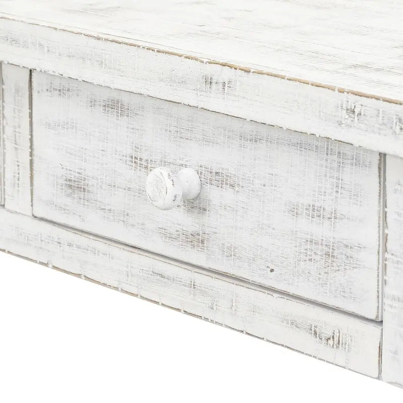 Console rétro à 4 tiroirs et 1 étagère, table d'entrée classique, table d'appoint pour canapé avec rangement