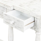 Console rétro à 4 tiroirs et 1 étagère, table d'entrée classique, table d'appoint pour canapé avec rangement