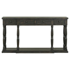 Console rétro à 4 tiroirs et 1 étagère, table d'entrée classique, table d'appoint pour canapé avec rangement
