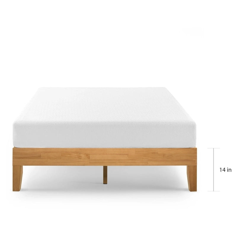 Lit plateforme en pin massif de luxe de 14 pouces