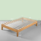Lit plateforme en pin massif de luxe de 14 pouces