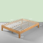 Lit plateforme en pin massif de luxe de 14 pouces