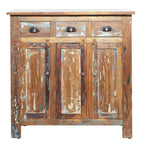 Armoire artisanale en bois brun