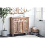 Armoire artisanale en bois brun