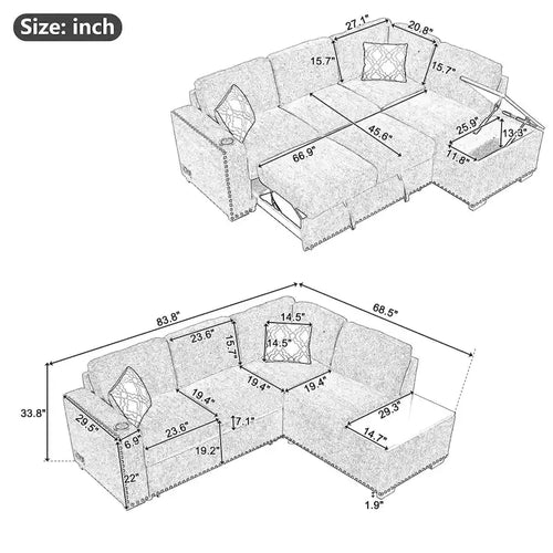 Fauteuil inclinable motorisé à dossier haut en tissu bouclé de 35,5 po