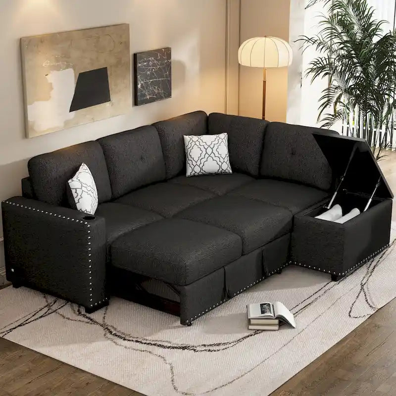Fauteuil inclinable motorisé à dossier haut en tissu bouclé de 35,5 po