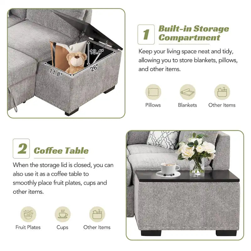 Fauteuil inclinable motorisé à dossier haut en tissu bouclé de 35,5 po