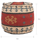 Pouf Rembourré en Laine et Jute Faits à la Main