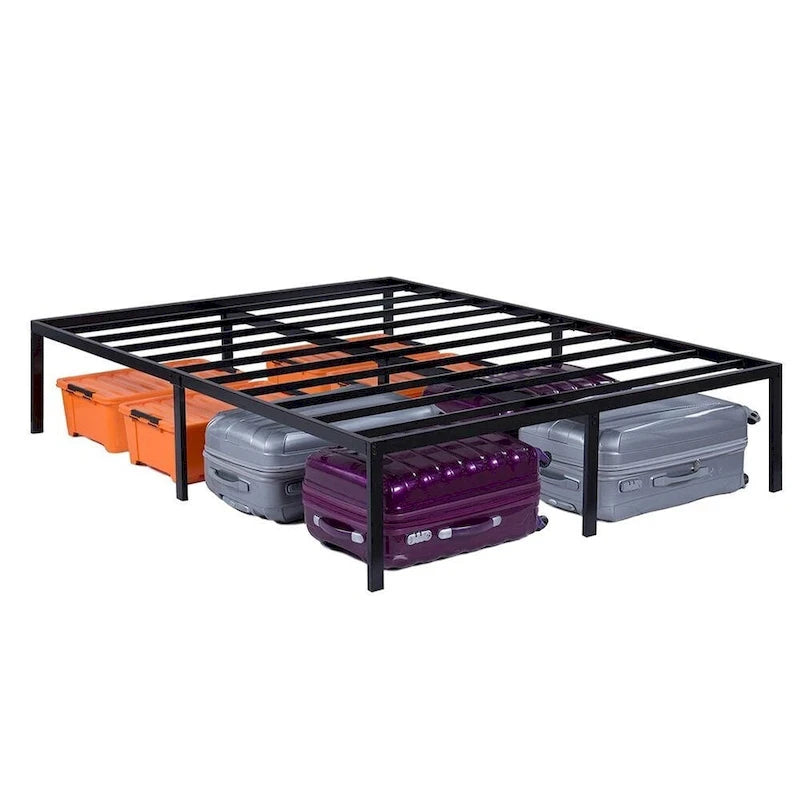 Cadre de lit plateforme en métal très robuste, hauteur 16 pouces, format King Size