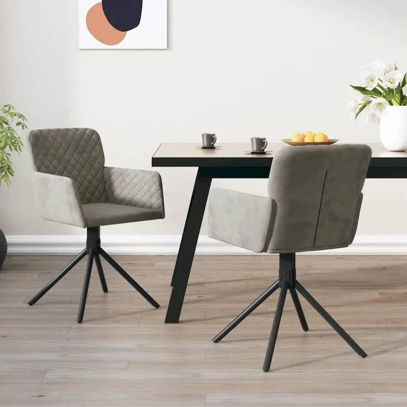 Chaises de salle à manger pivotantes, 2 pièces, fauteuils d'appoint modernes rembourrés en velours - 20,3 x 23,2 x 32,9