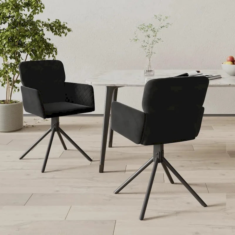 Chaises de salle à manger pivotantes, 2 pièces, fauteuils d'appoint modernes rembourrés en velours - 20,3 x 23,2 x 32,9