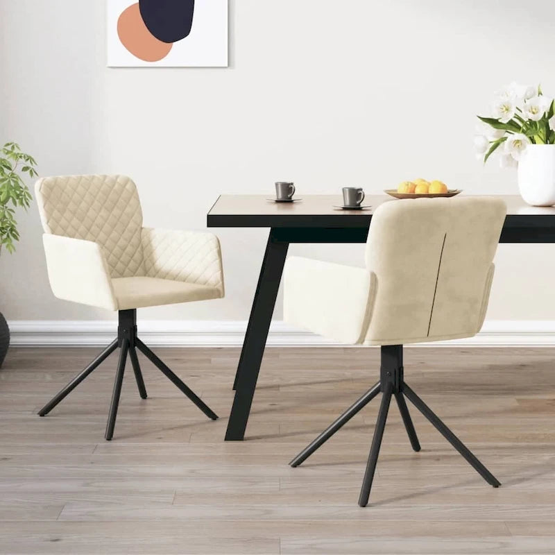 Chaises de salle à manger pivotantes, 2 pièces, fauteuils d'appoint modernes rembourrés en velours - 20,3 x 23,2 x 32,9