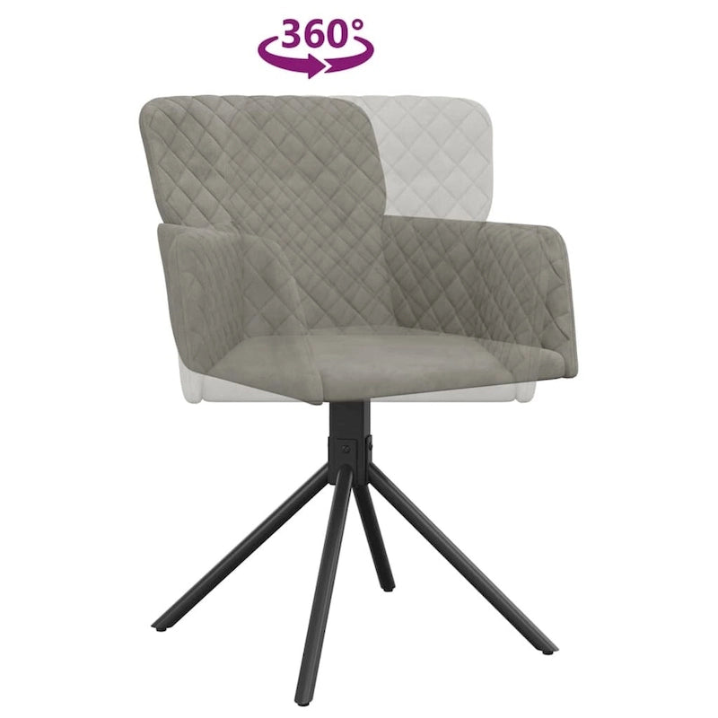 Chaises de salle à manger pivotantes, 2 pièces, fauteuils d'appoint modernes rembourrés en velours - 20,3 x 23,2 x 32,9