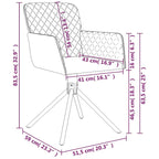 Chaises de salle à manger pivotantes, 2 pièces, fauteuils d'appoint modernes rembourrés en velours - 20,3 x 23,2 x 32,9