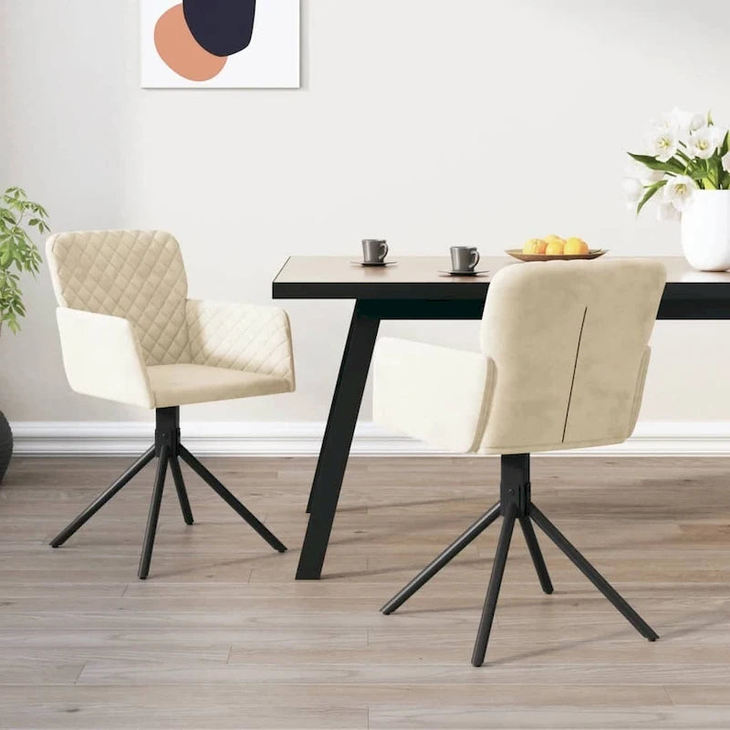 Chaises de salle à manger pivotantes, 2 pièces, fauteuils d'appoint modernes rembourrés en velours - 20,3 x 23,2 x 32,9