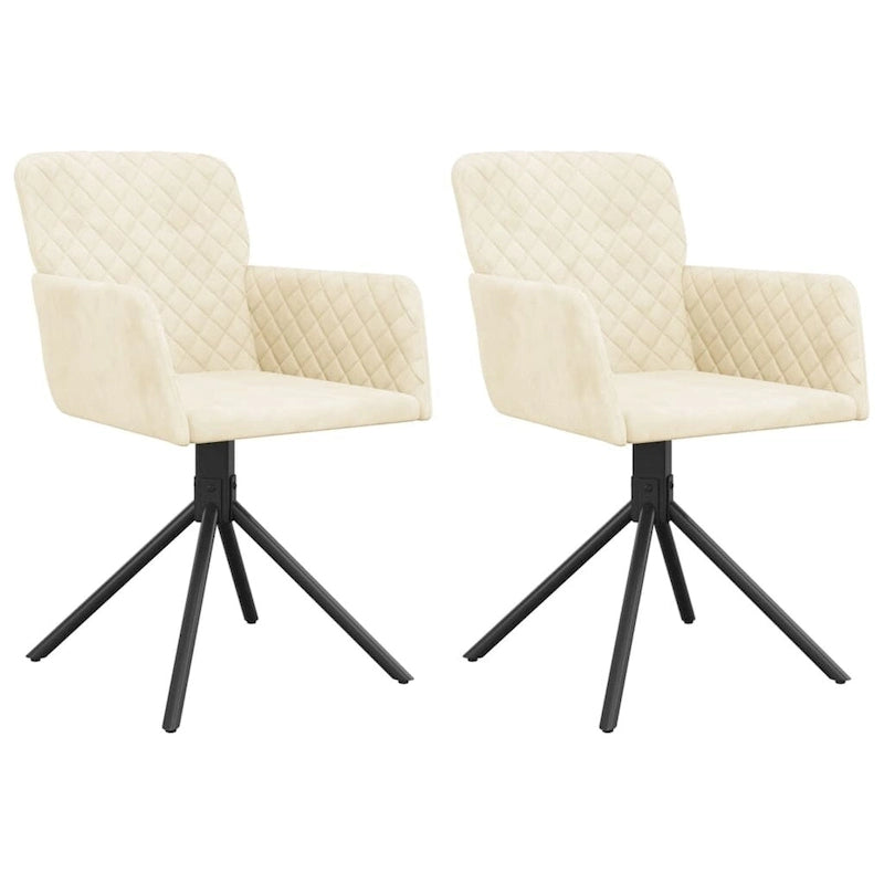Chaises de salle à manger pivotantes, 2 pièces, fauteuils d'appoint modernes rembourrés en velours - 20,3 x 23,2 x 32,9