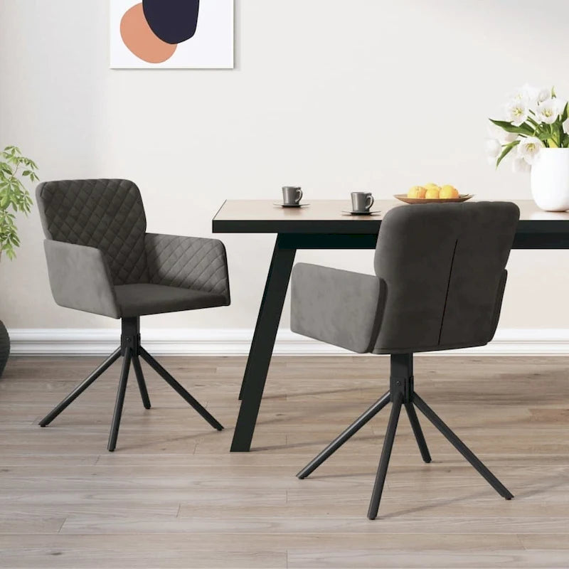 Chaises de salle à manger pivotantes, 2 pièces, fauteuils d'appoint modernes rembourrés en velours - 20,3 x 23,2 x 32,9