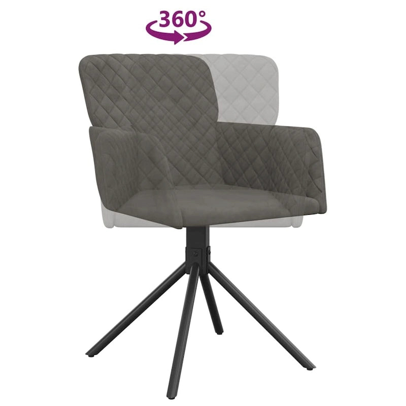 Chaises de salle à manger pivotantes, 2 pièces, fauteuils d'appoint modernes rembourrés en velours - 20,3 x 23,2 x 32,9