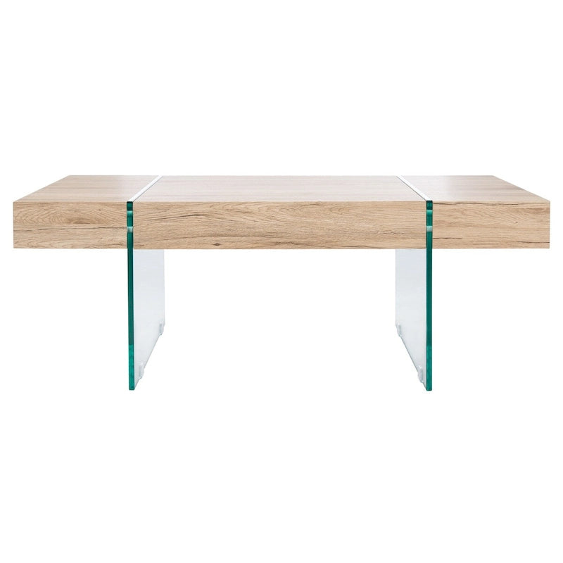 Table basse rectangulaire pieds en verre