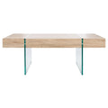 Table basse rectangulaire pieds en verre