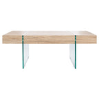 Table basse rectangulaire pieds en verre
