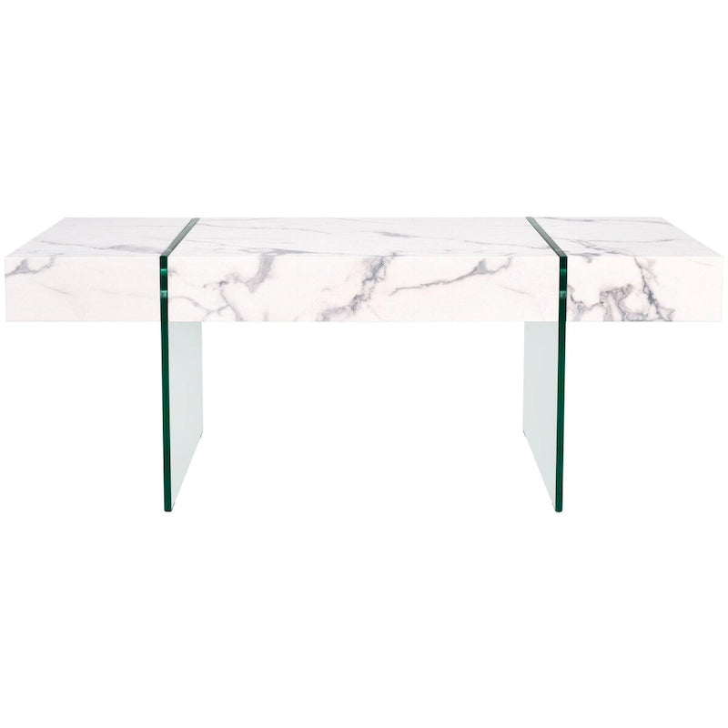 Table basse rectangulaire pieds en verre