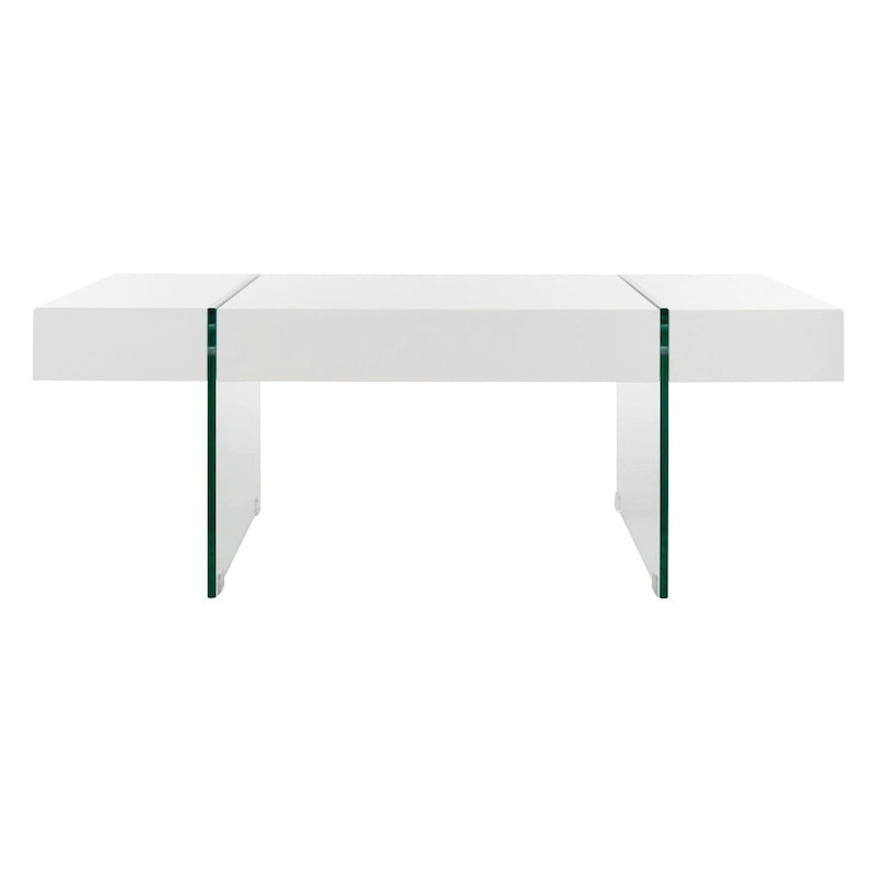 Table basse rectangulaire pieds en verre