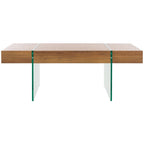 Table basse rectangulaire pieds en verre