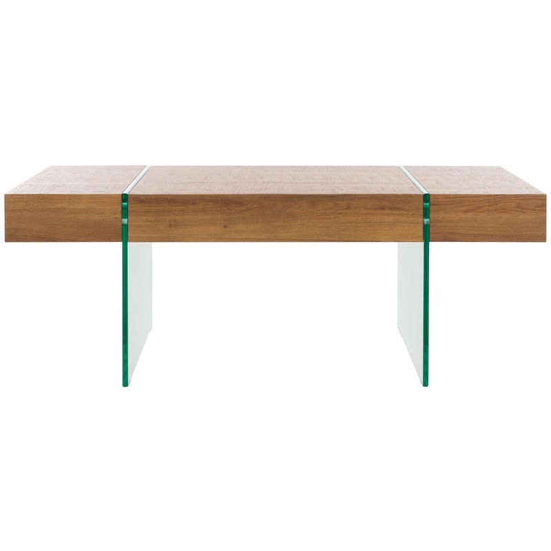 Table basse rectangulaire pieds en verre