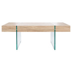 Table basse rectangulaire pieds en verre