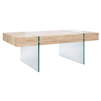 Table basse rectangulaire pieds en verre