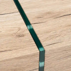 Table basse rectangulaire pieds en verre