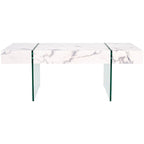 Table basse rectangulaire pieds en verre