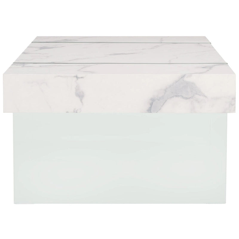 Table basse rectangulaire pieds en verre