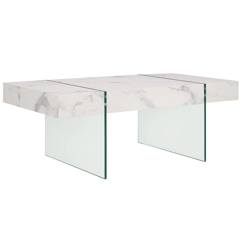Table basse rectangulaire pieds en verre