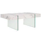 Table basse rectangulaire pieds en verre