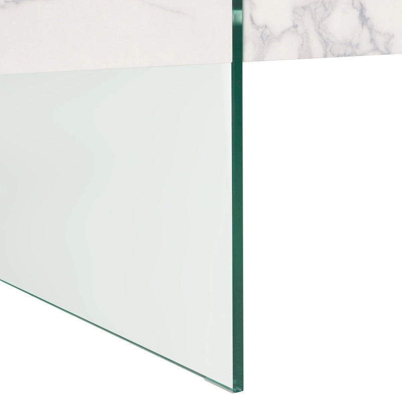 Table basse rectangulaire pieds en verre