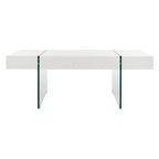 Table basse rectangulaire pieds en verre
