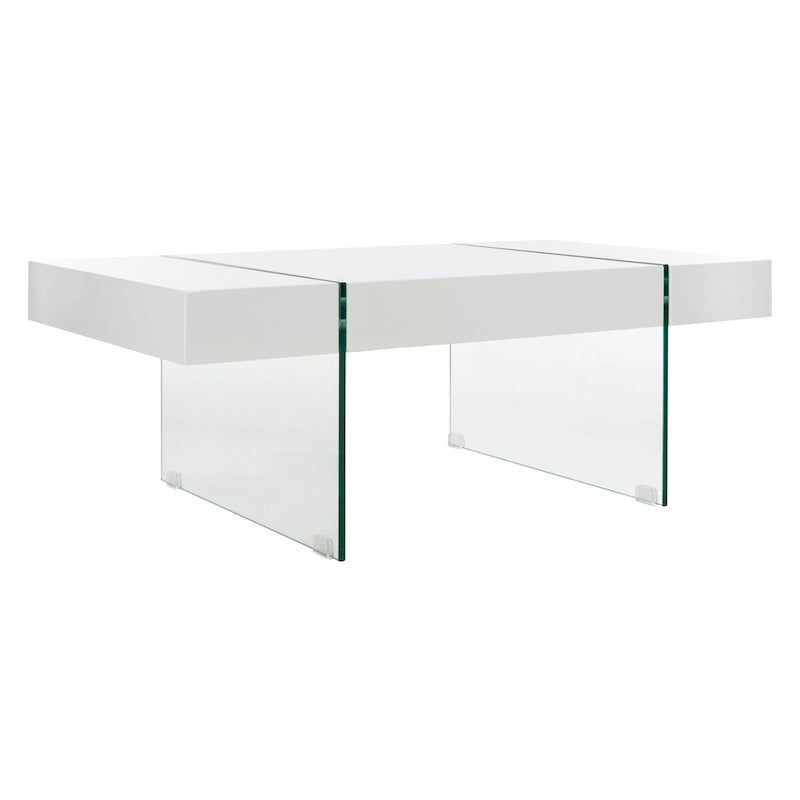 Table basse rectangulaire pieds en verre
