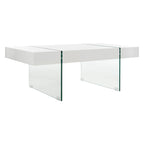 Table basse rectangulaire pieds en verre