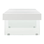 Table basse rectangulaire pieds en verre