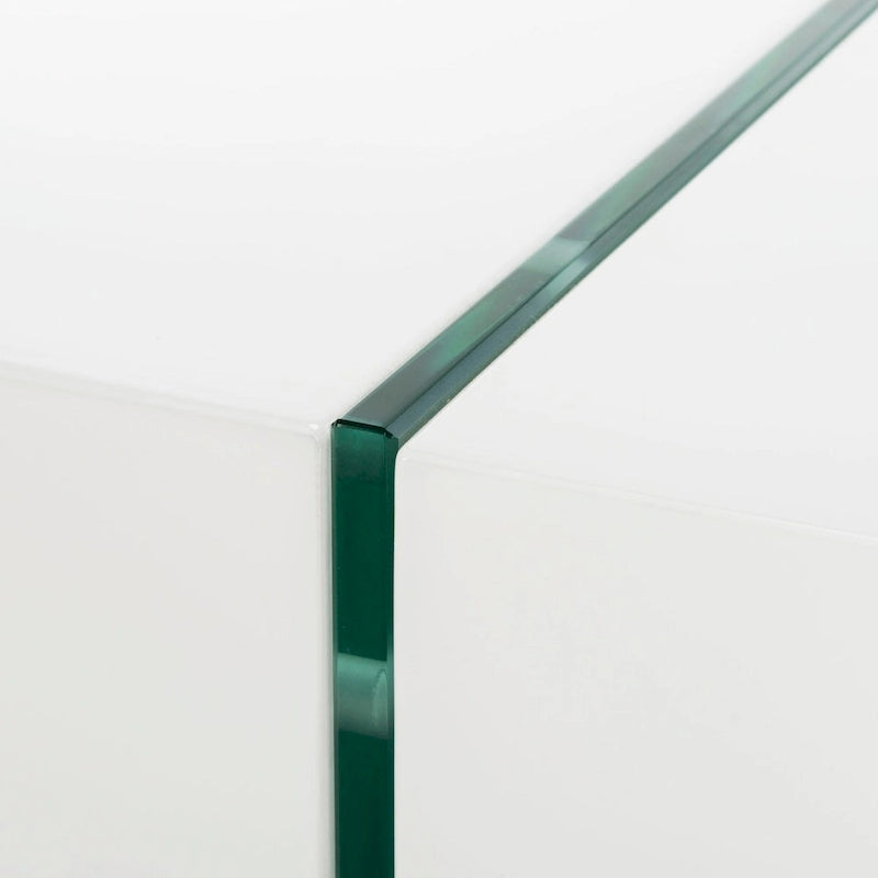 Table basse rectangulaire pieds en verre